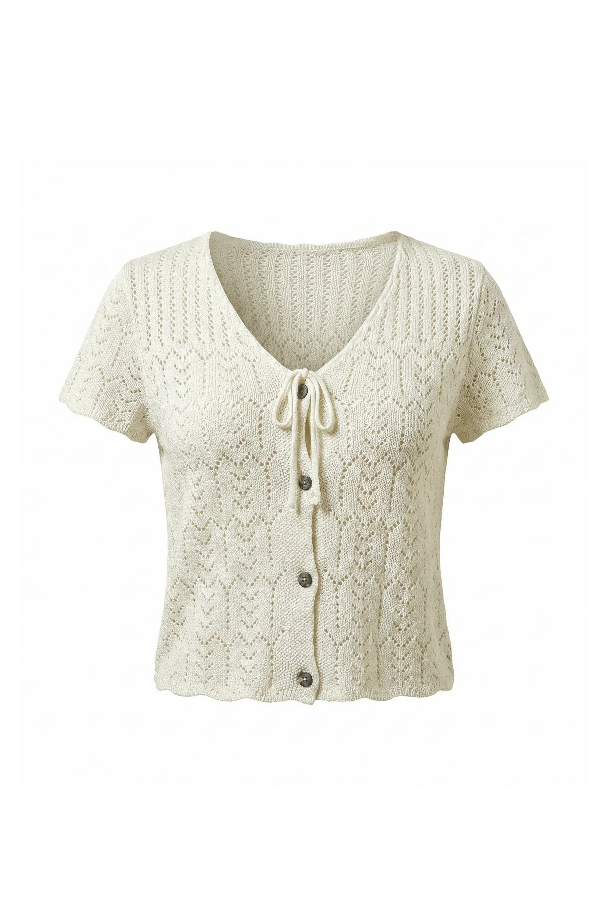 Elodie Short-Sleeved Knitted Cardigan