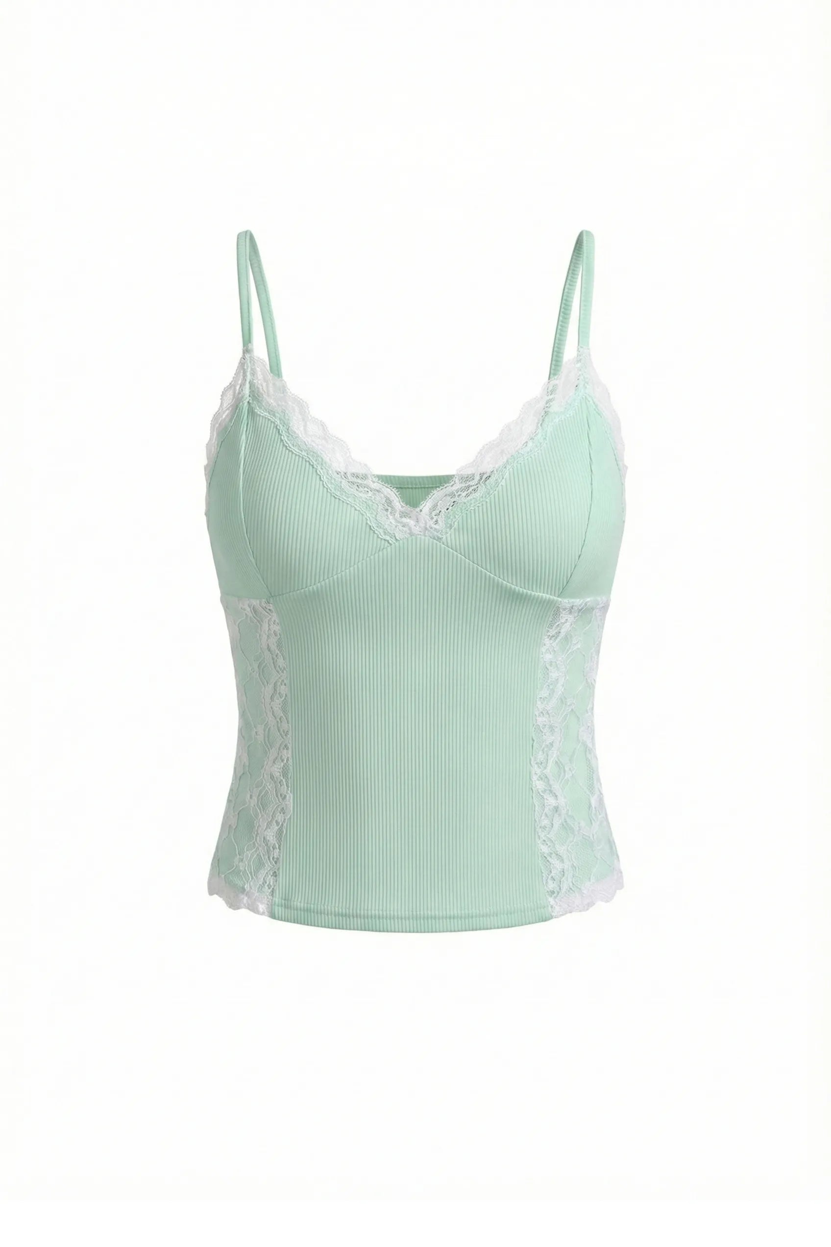 Isla Lace-Paneled Ribbed Camisole Top