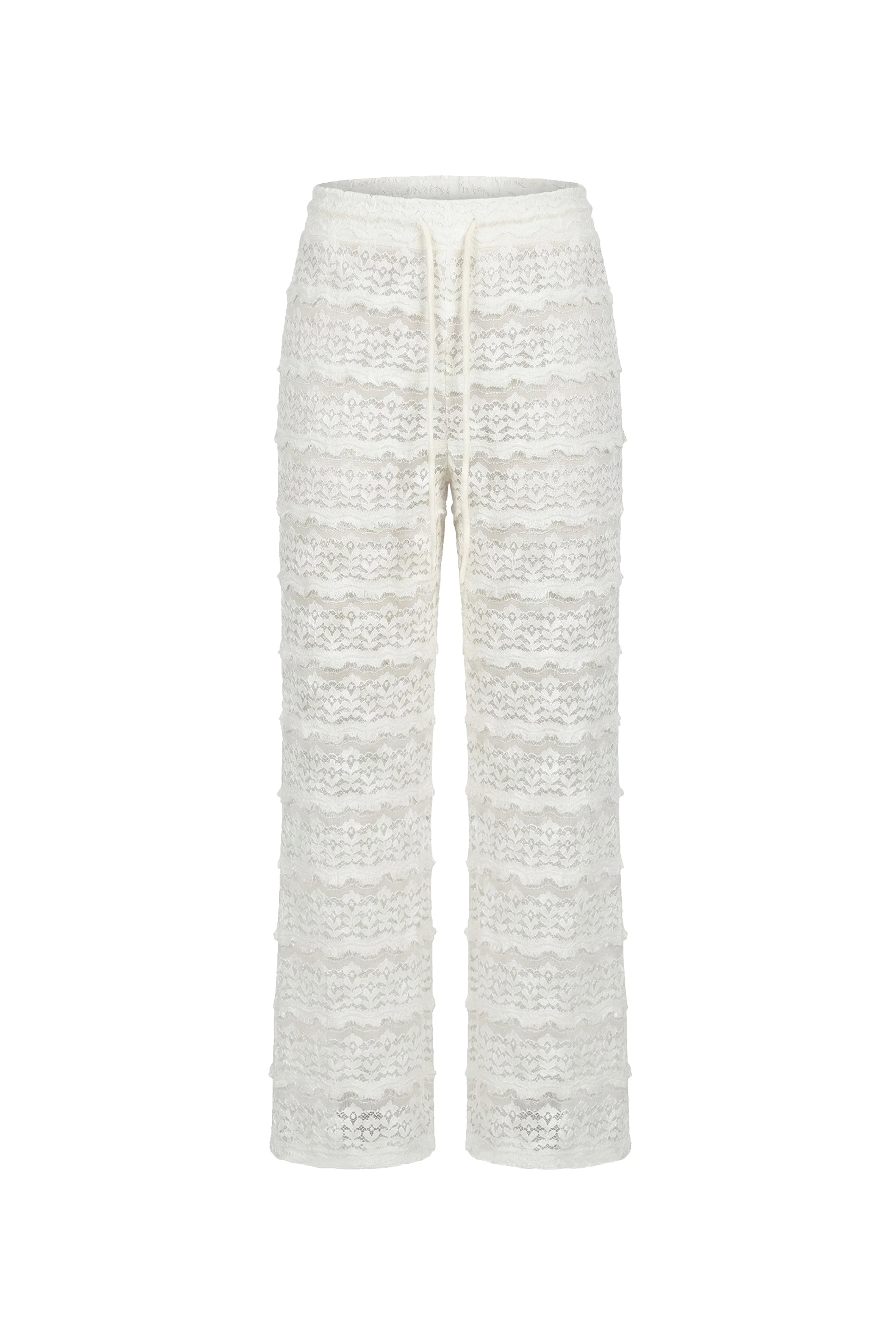 Delphine Floral Lace Drawstring Waist Pant
