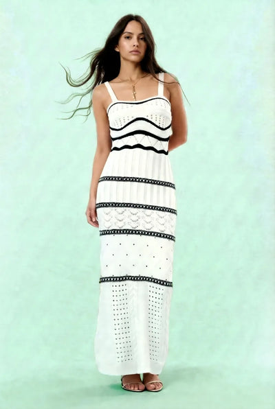 Riviera Color-block Knitted Maxi Dress