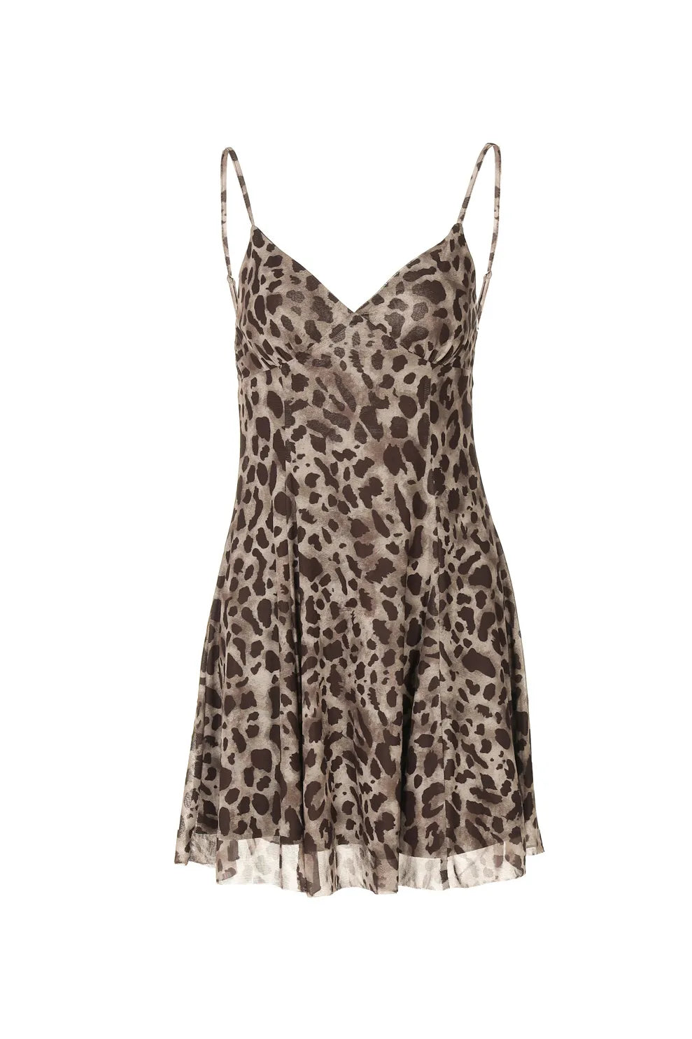 Sienna Leopard Print Back-Tie Mesh Slip Dress