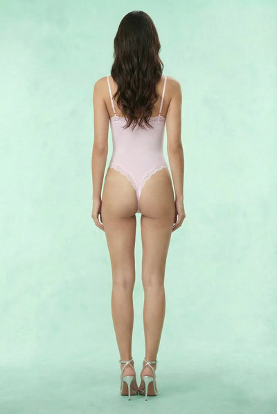 Cosette High Elasticity Lace Decorative Thong Bodysuit