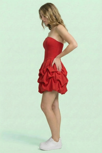 Rubina Flower-Shaped Double-Layer Hem Mini Dress