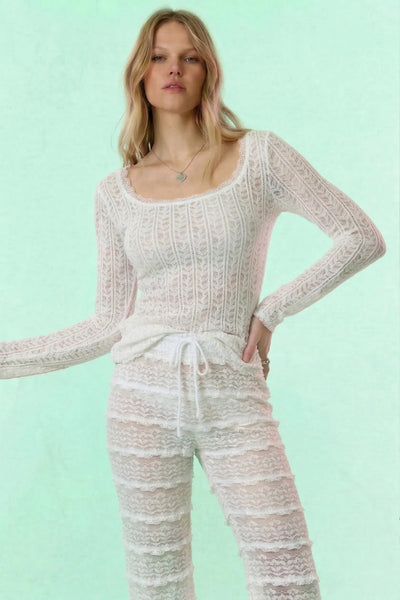 Elodie Square-neck Lace Top