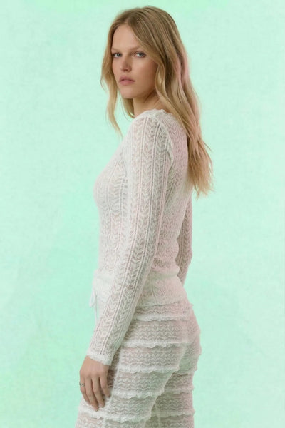 Elodie Square-neck Lace Top