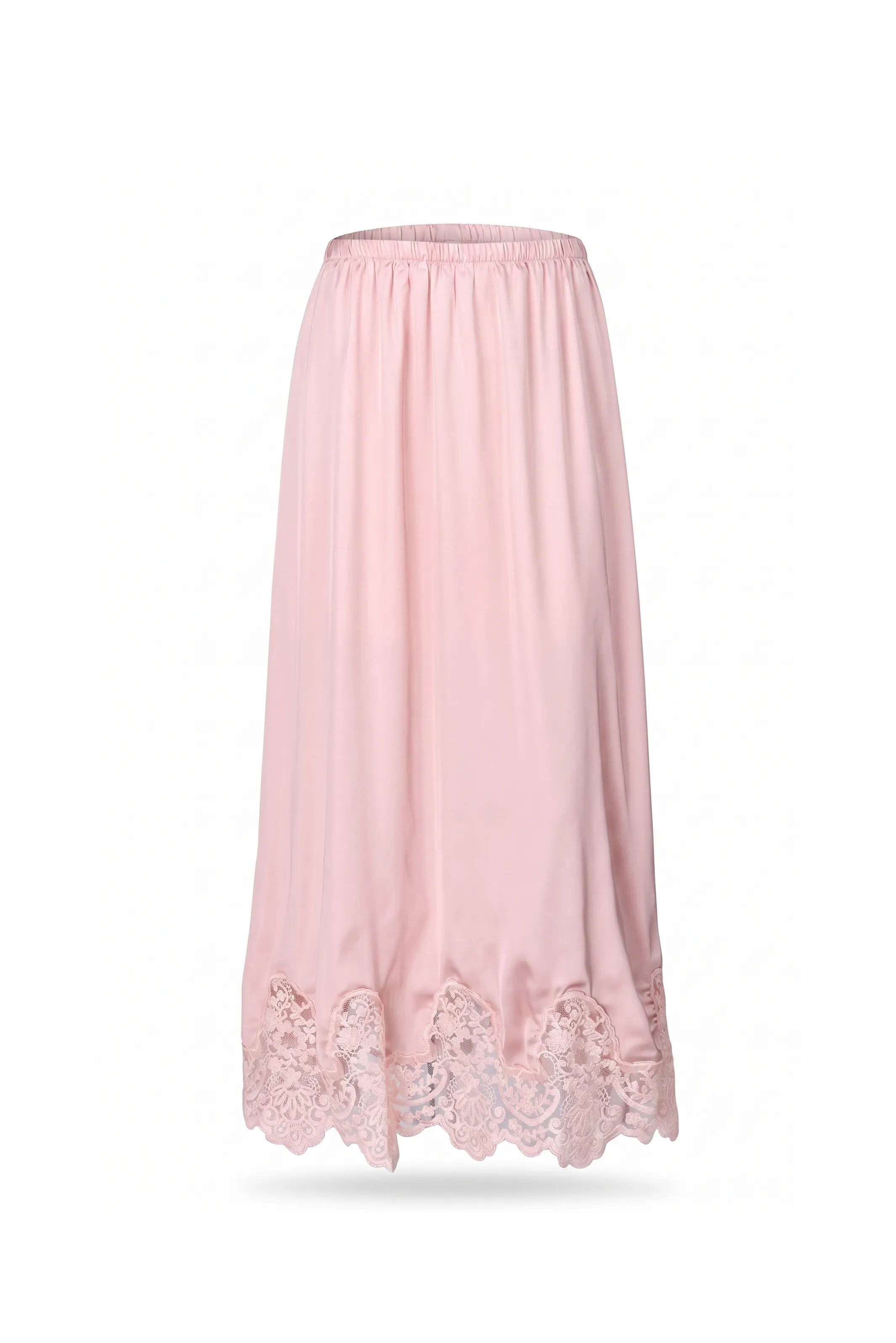 Vivienne Satin And Lace paneling Maxi Skirt